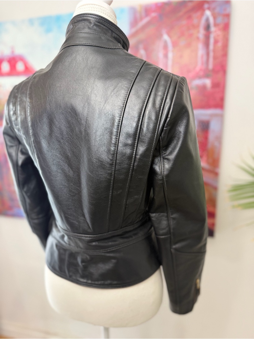 Vintage Surrey Leather Black Genuine Leather Racer Moto Jacket Canada - Picture 8 of 12